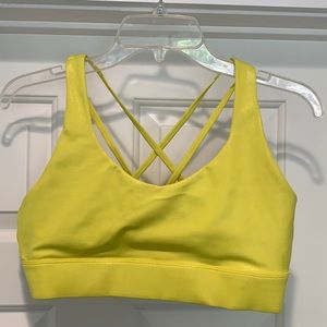 Zyia Neon Yellow Metallic Light n Tight Strappy Bra
